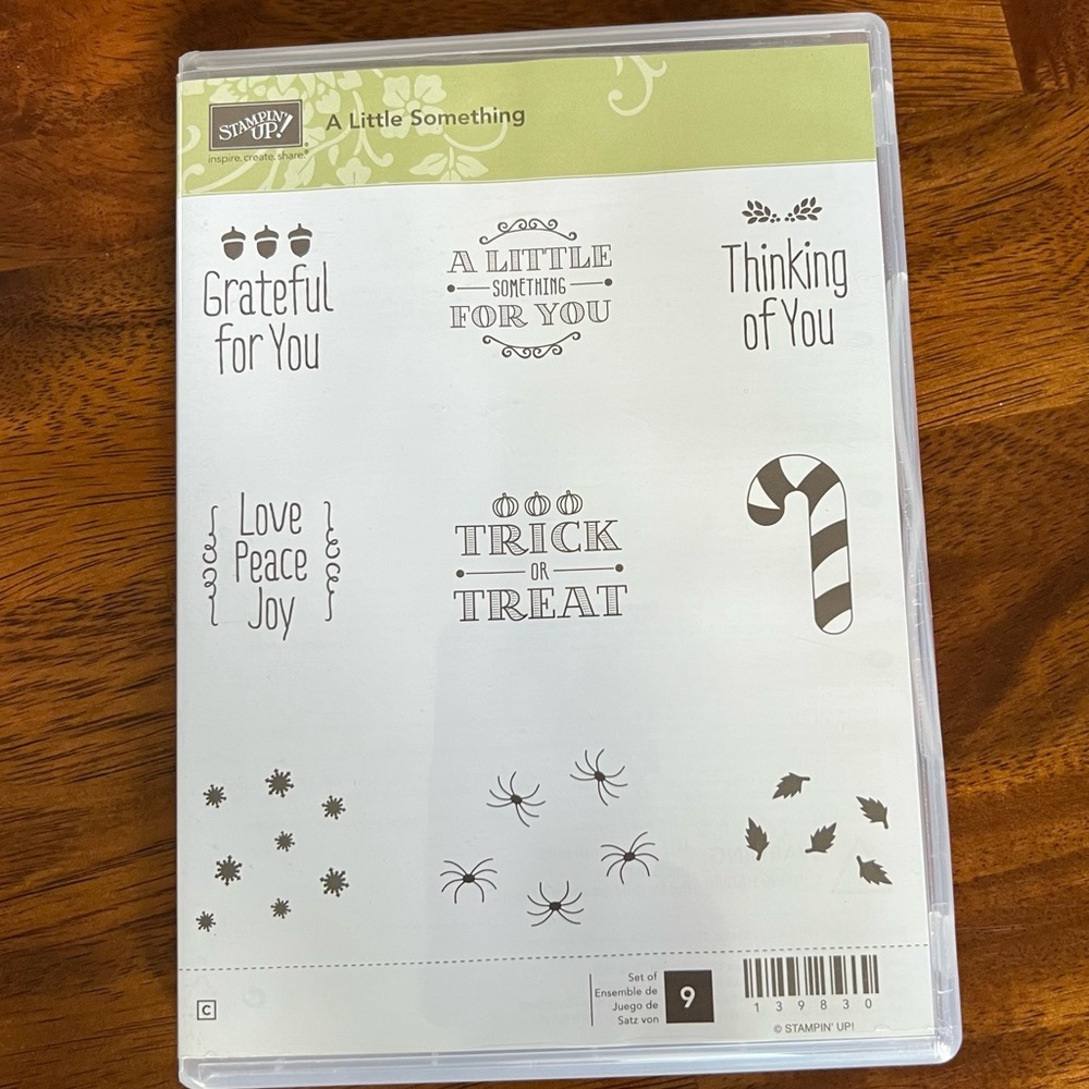 Stampin Up! A Little Something set of 9 clear mount stamp set-New